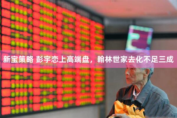 新宝策略 彭宇恋上高端盘，翰林世家去化不足三成