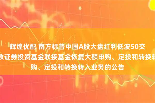 辉煌优配 南方标普中国A股大盘红利低波50交易型开放式指数证券投资基金联接基金恢复大额申购、定投和转换转入业务的公告